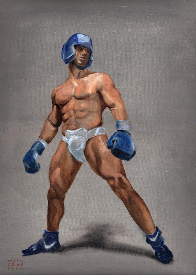 Oil Painting - Boxer by Mon Graffito