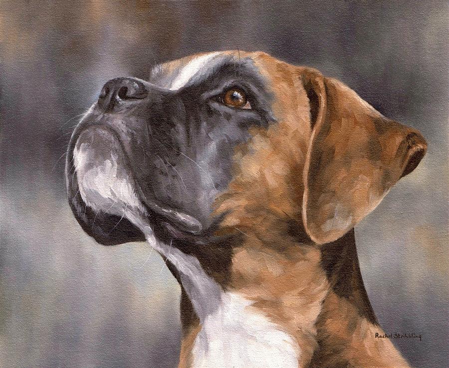 Nature Painting - Boxer Painting by Rachel Stribbling