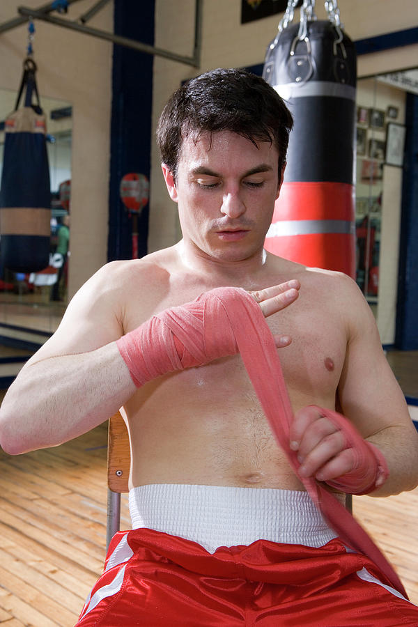 Boxer Wrapping Hands Photograph by Gustoimages/science Photo Library