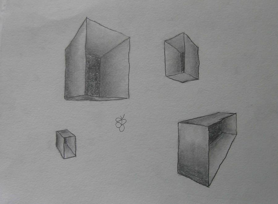 Boxes Drawing by AJ Brown