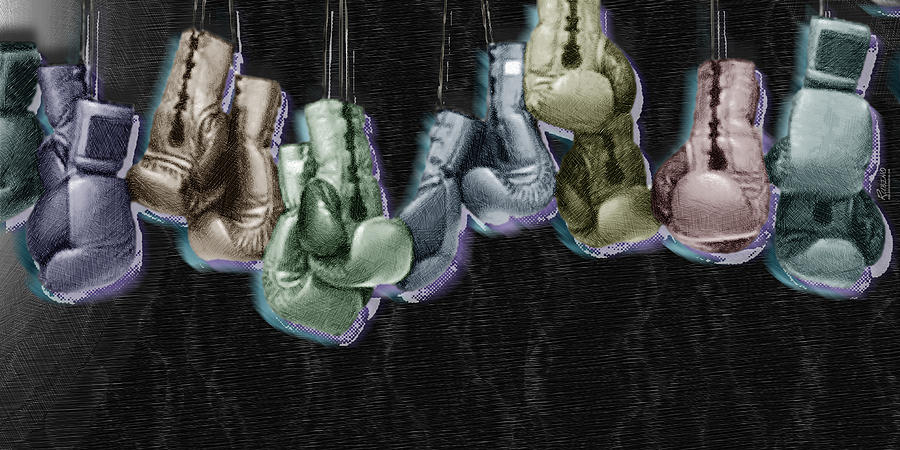 Still Life Painting - Boxing Gloves by Tony Rubino