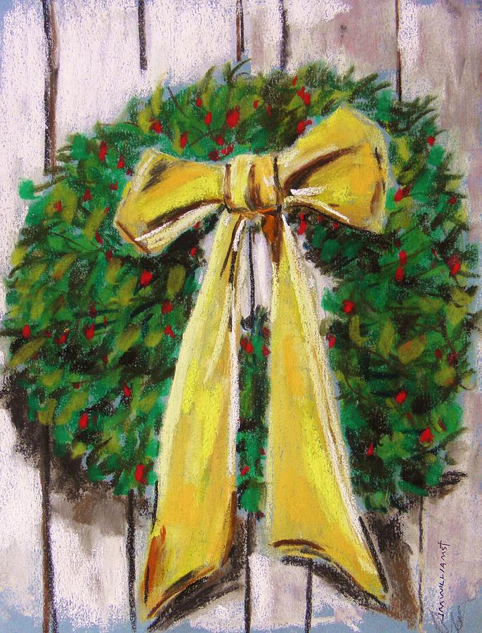 Boxwood Berries and Gold- Christmas Painting by John Williams