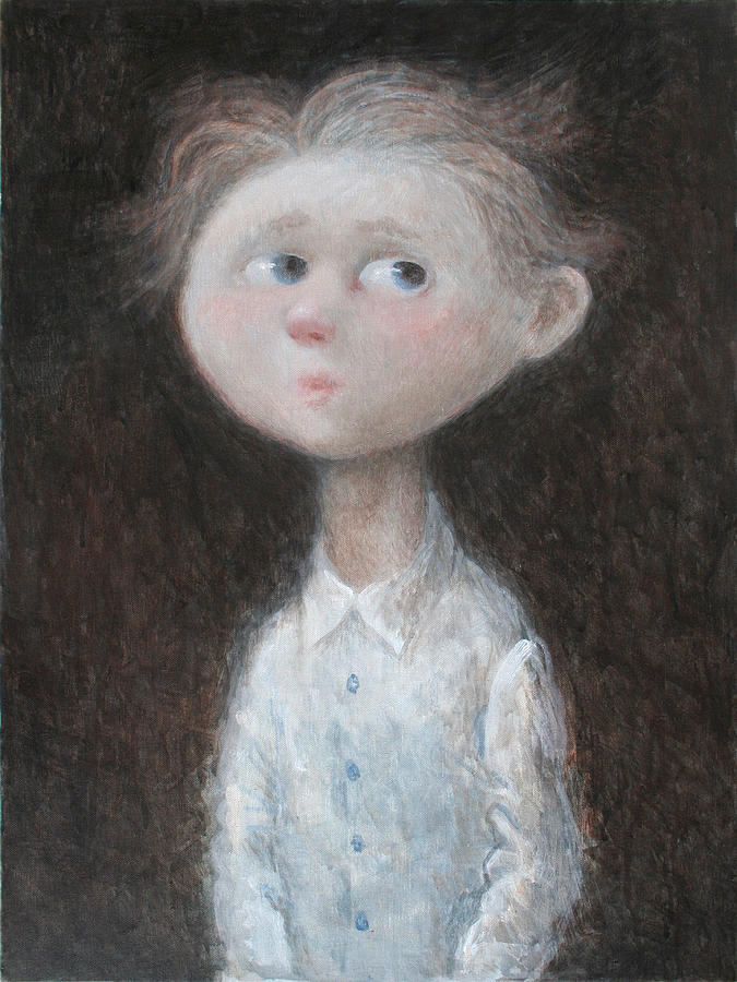 Portrait Painting - Boy 10 by Ilir Pojani