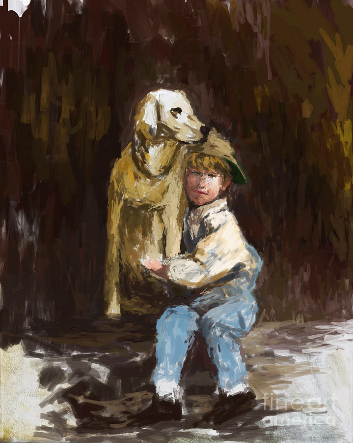 Boy And His Dog Digital Art by Chris Neil Smith - Fine Art America