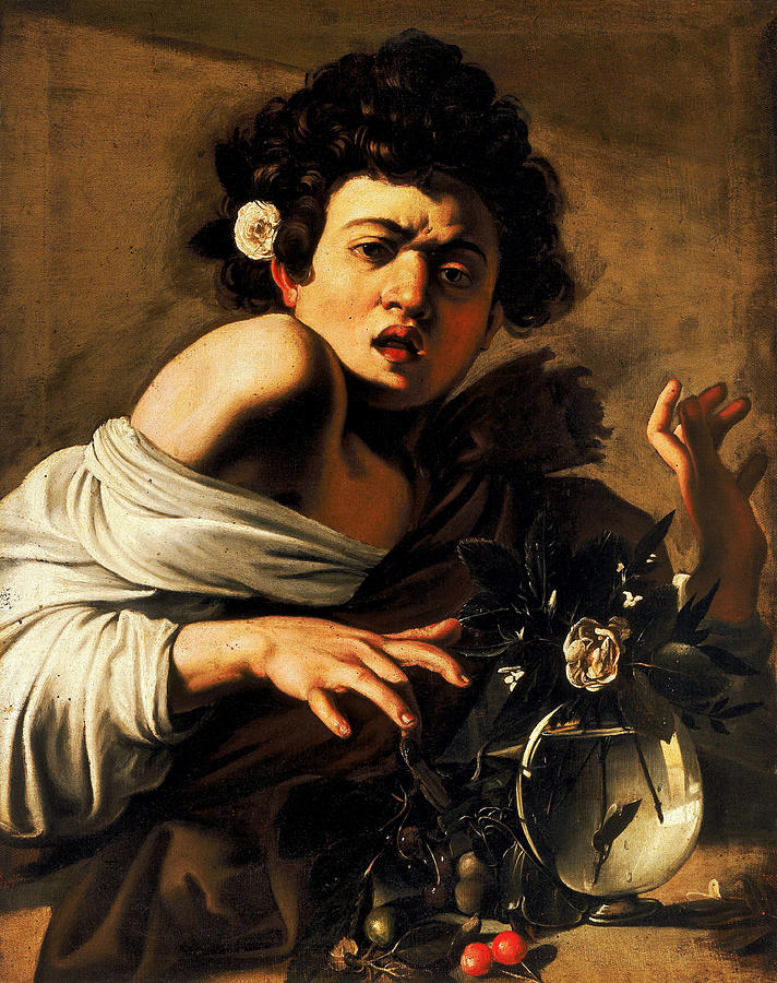 Caravaggio Painting - Boy Bitten By a Lizard by    