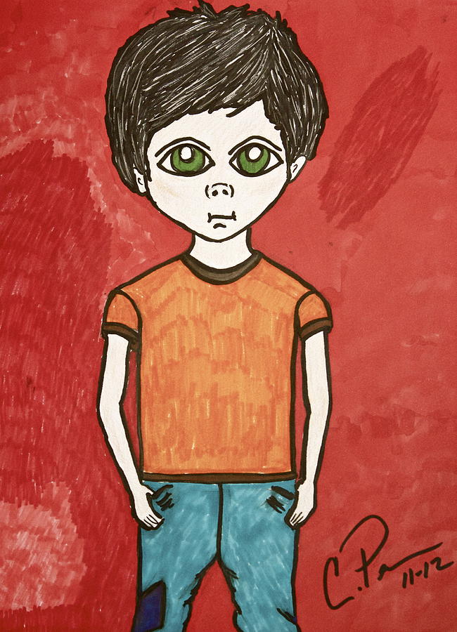 Boy Drawing by Chrissy  Pena