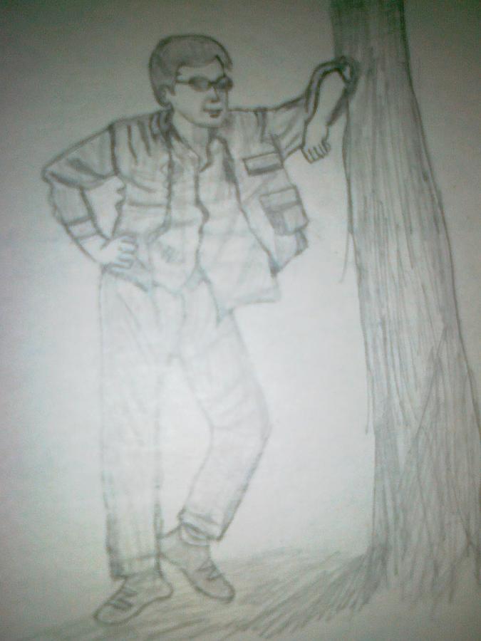 boy Drawing by Deepika Chawla