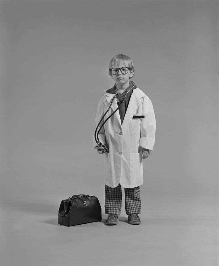 Boy Dressed As Doctor, C.1970s Photograph by H. Armstrong Roberts/ClassicStock