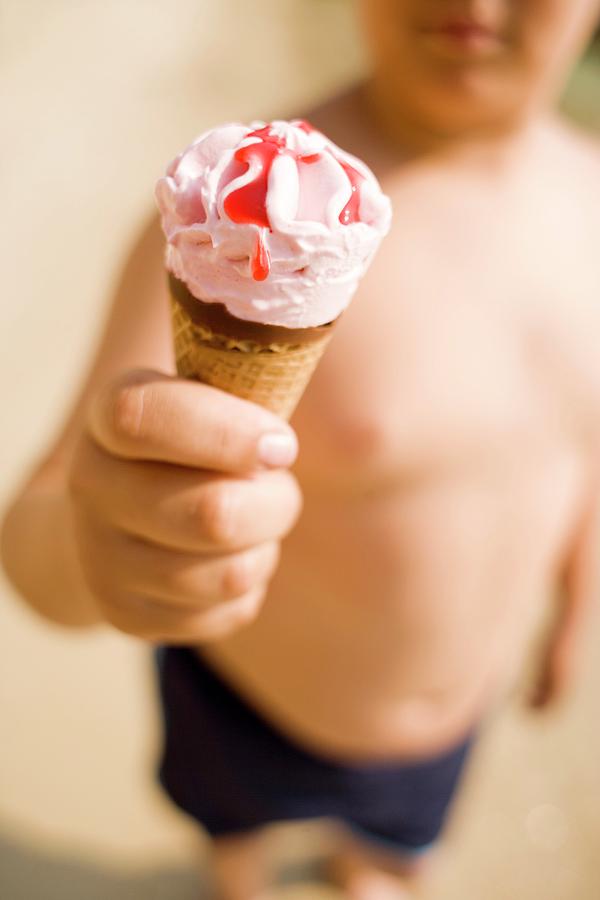 Boy Holding An Ice Cream Photograph by Science Photo Library Boy Holding An Ice Cream Photograph by Science Photo Library