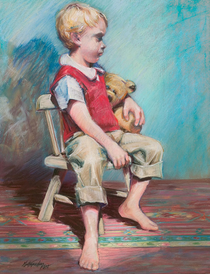 Child Pastel - Boy In Chair by Beverly Amundson Child Pastel - Boy In Chair by Beverly Amundson