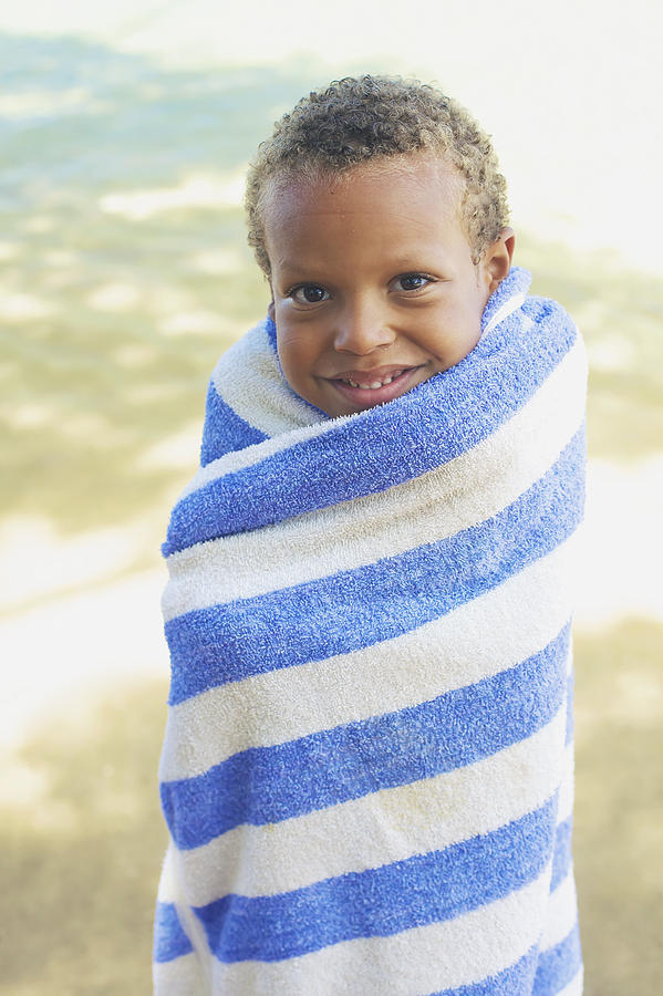 Boy in Towel Photograph by Kicka Witte