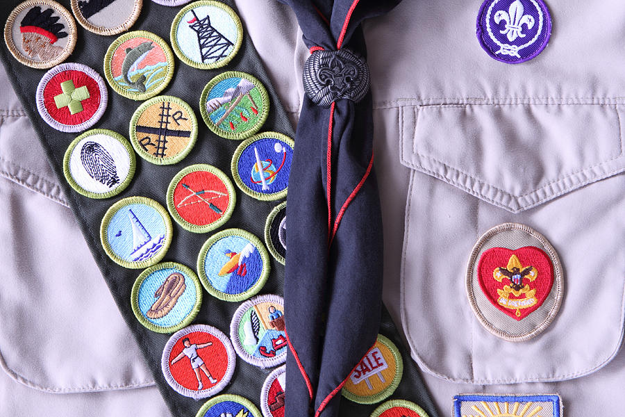 Boy Scout Shirt with Rank Badge and Merit Badges Photograph by Dlinca