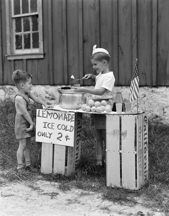 Boy Selling Lemonade, C.1930-40s Photograph by H. Armstrong Roberts/ClassicStock