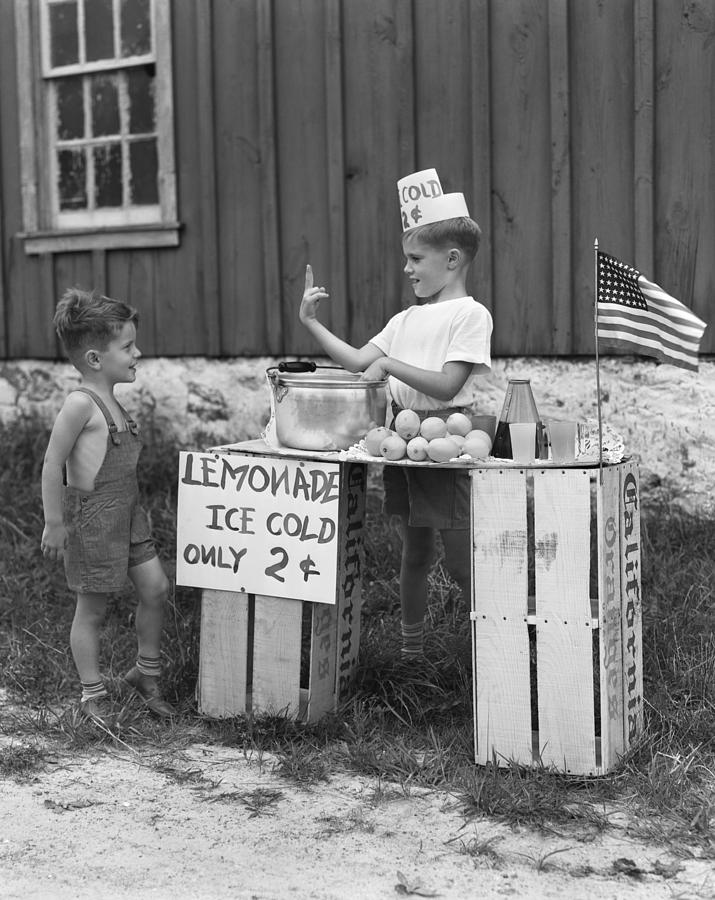 Boy Selling Lemonade, C.1940s Photograph by H. Armstrong Roberts/ClassicStock