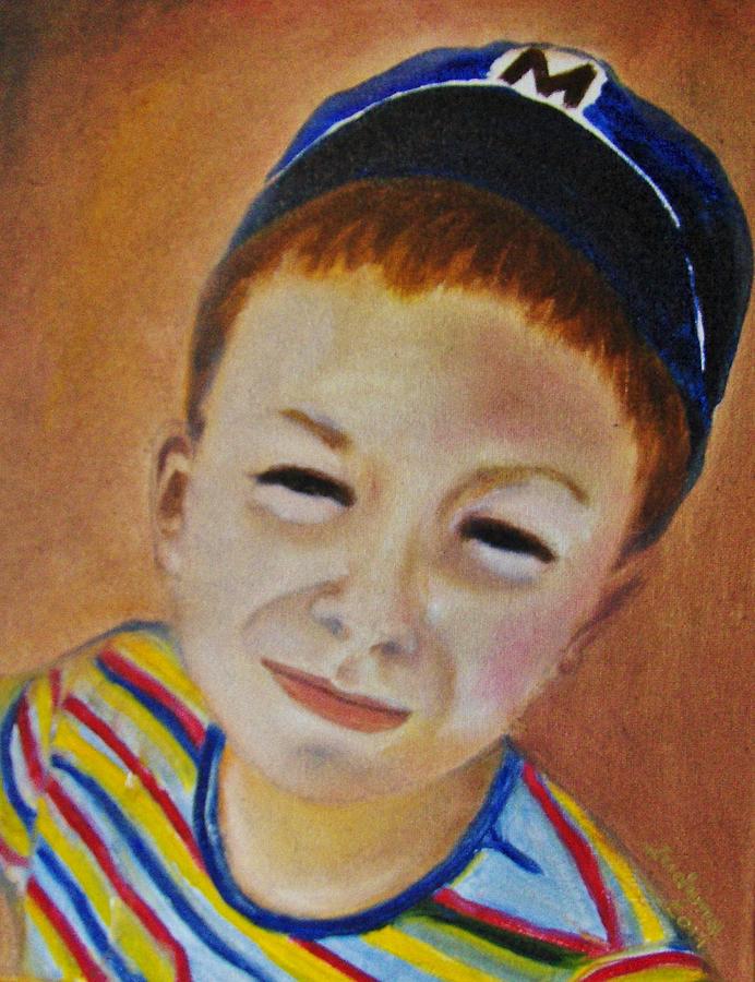 Boy With A Cap Painting by Ryszard Ludynia