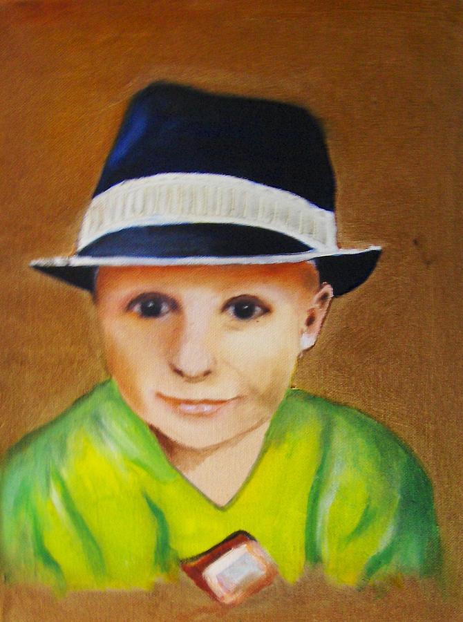 Boy With A Hat Painting by Ryszard Ludynia