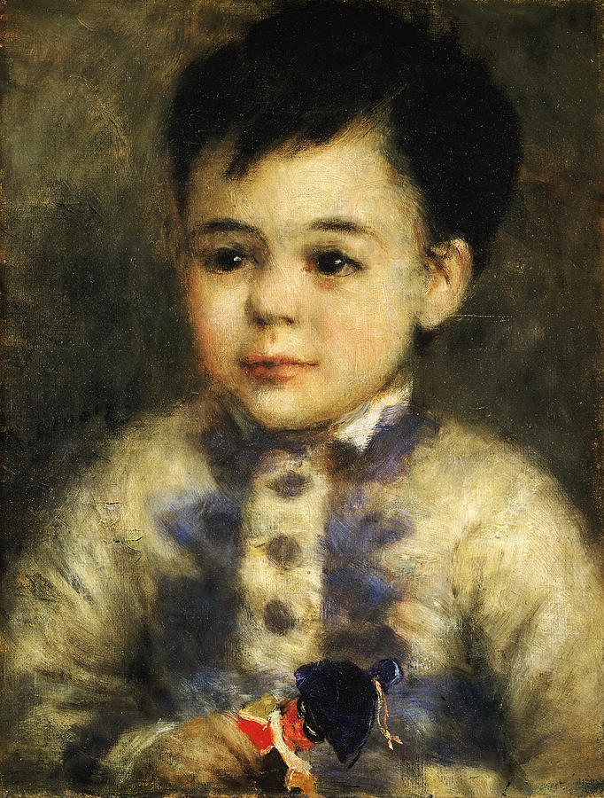 Boy with a Toy Soldier. Portrait of Jean de La Pommeraye Painting by Pierre-Auguste Renoir