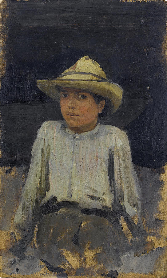 Henry Scott Tuke Painting - Boy with hat by Henry Scott Tuke