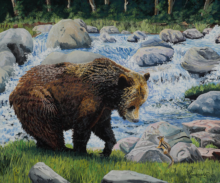 Yellowstone National Park Painting - Boy You Are A Big One by Timithy L Gordon