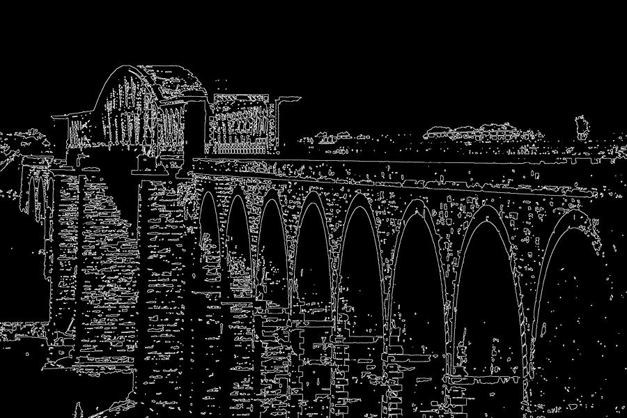 Black And White Photograph - Boyne Viaduct by Norma Brock