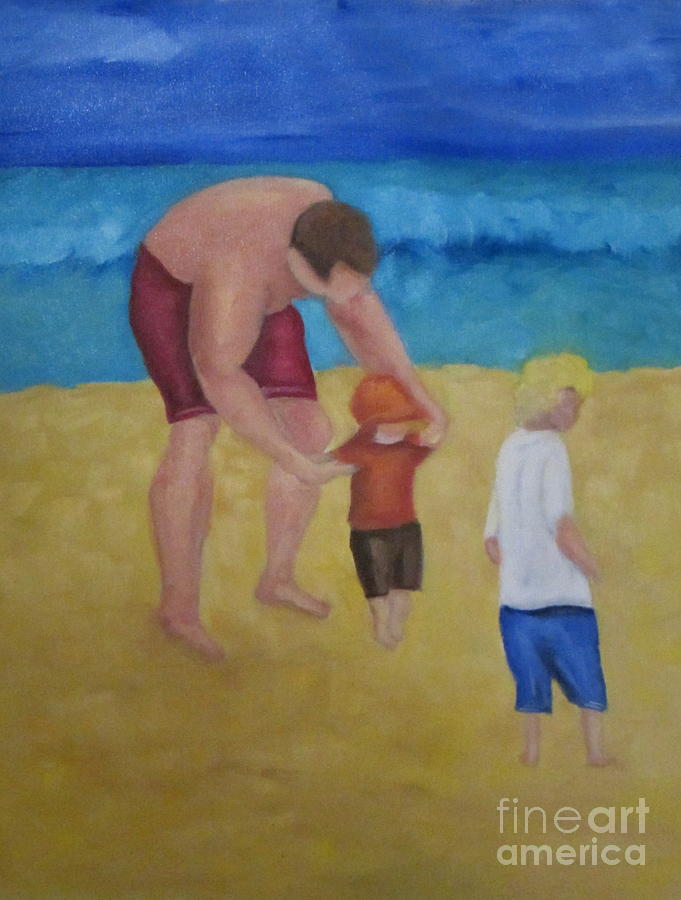 Summer Painting - Paul, Brady Gavin at the Beach by Patricia Cleasby