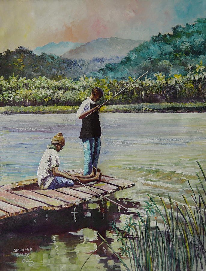Boys Fishing by Alphanso Blake