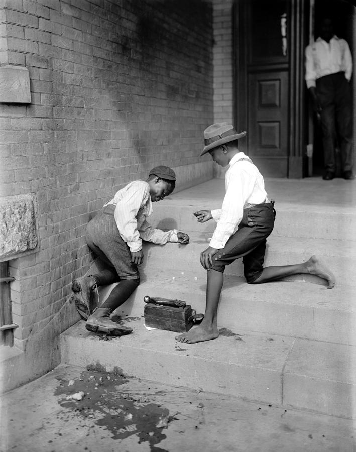 Boys Shooting Craps, C1901 Photograph by Granger
