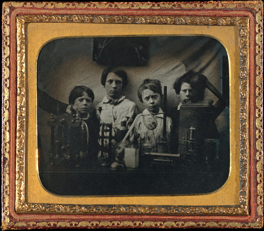 Boys With Science Experiment, 1850s Photograph by Metropolitan Museum of Art