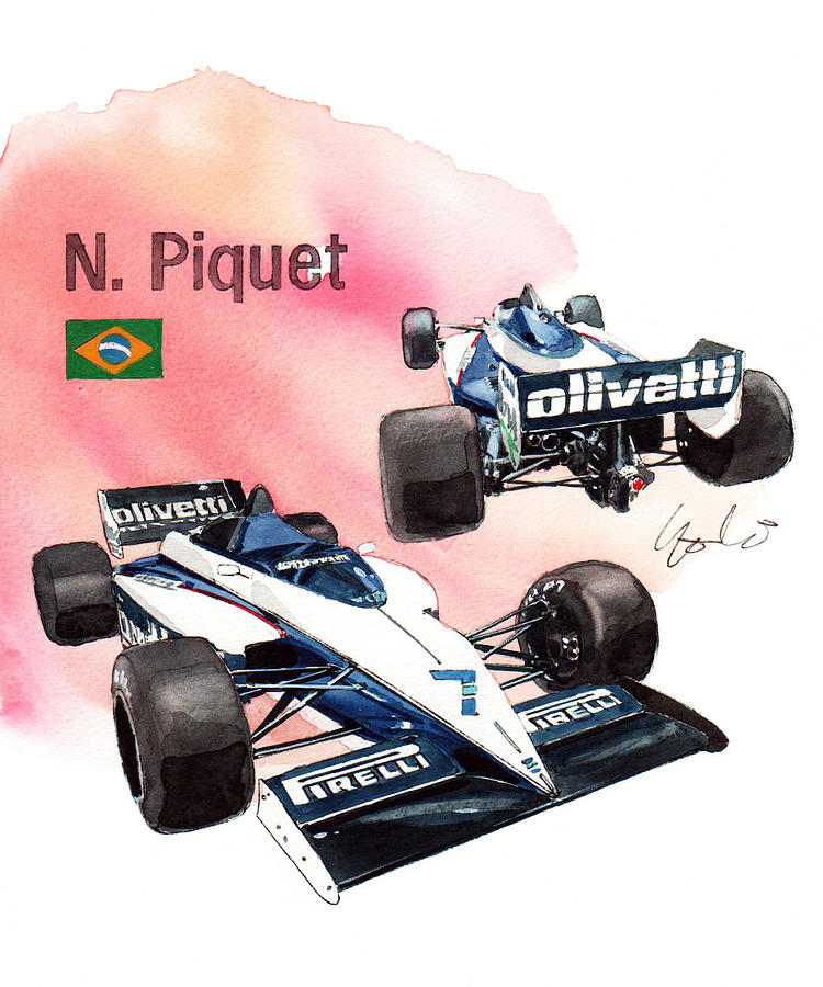 Brabum Formula one Painting by Yoshiharu Miyakawa