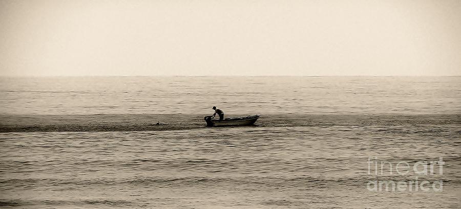 Landscape Photograph - Brac Fisherman by Amar Sheow
