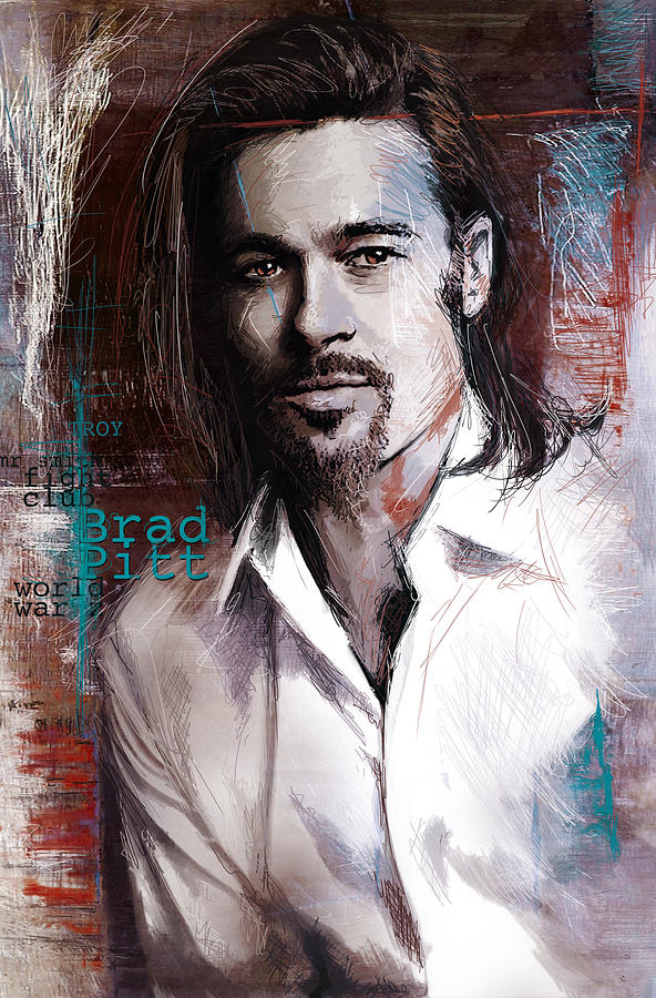 Brad Pitt Painting by Corporate Art Task Force