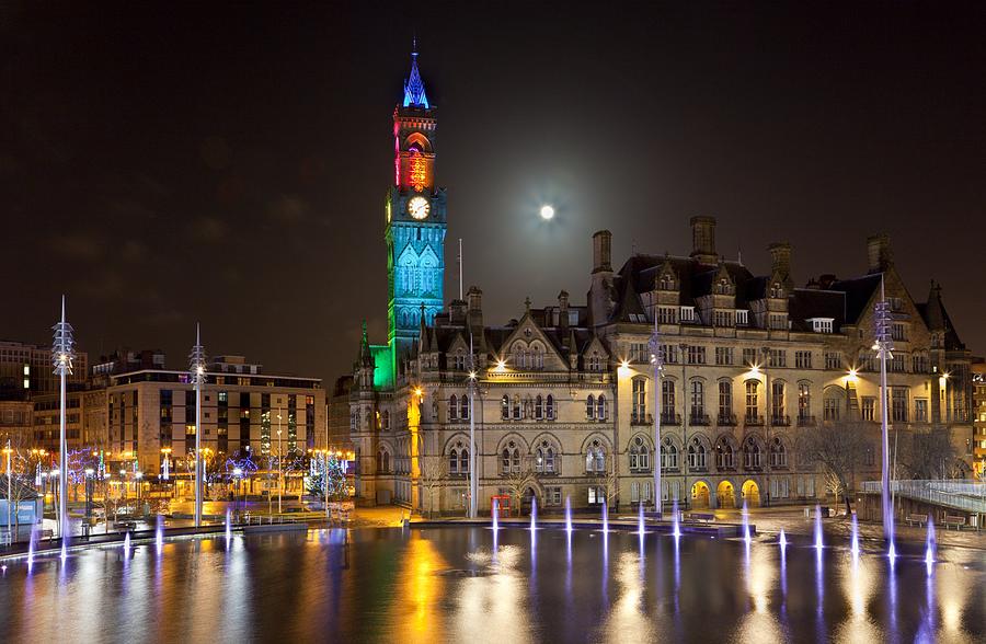 Bradford City Hall in the evening Photograph by Mick Flynn