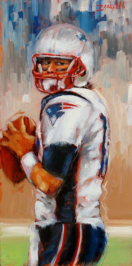 Tom Brady Painting - Brady Boy by Laura Lee Zanghetti