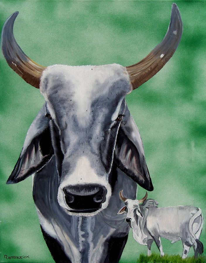 Bull Painting - Brahma Bull by Debbie LaFrance