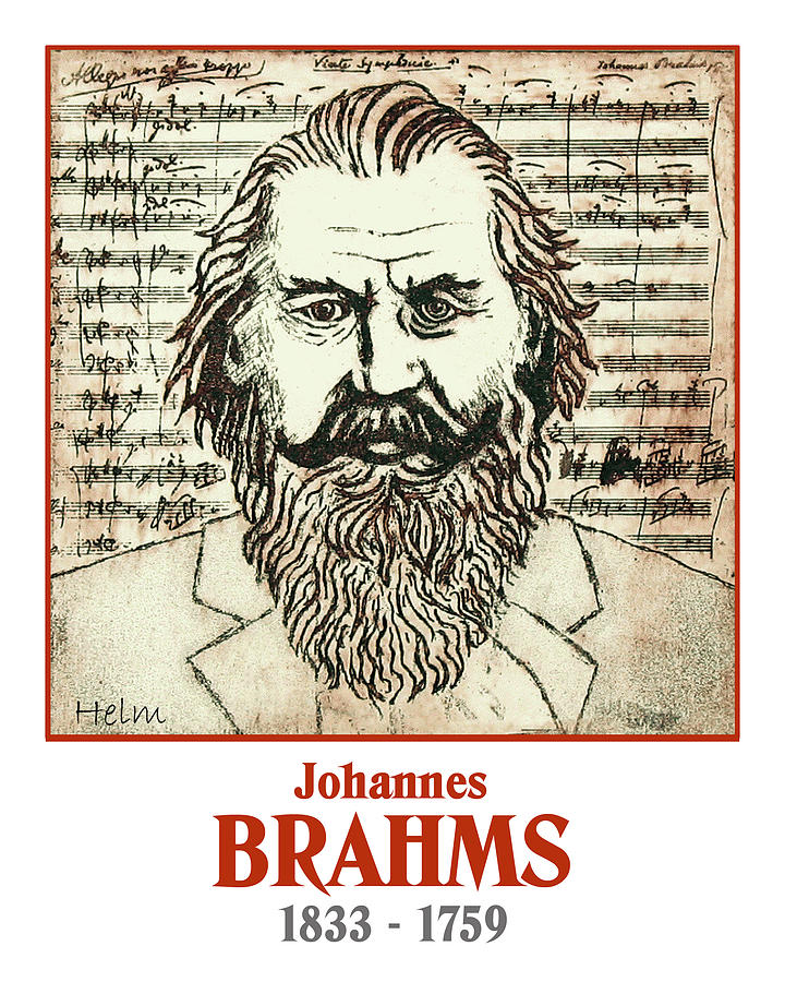 Brahms Drawing by Paul Helm