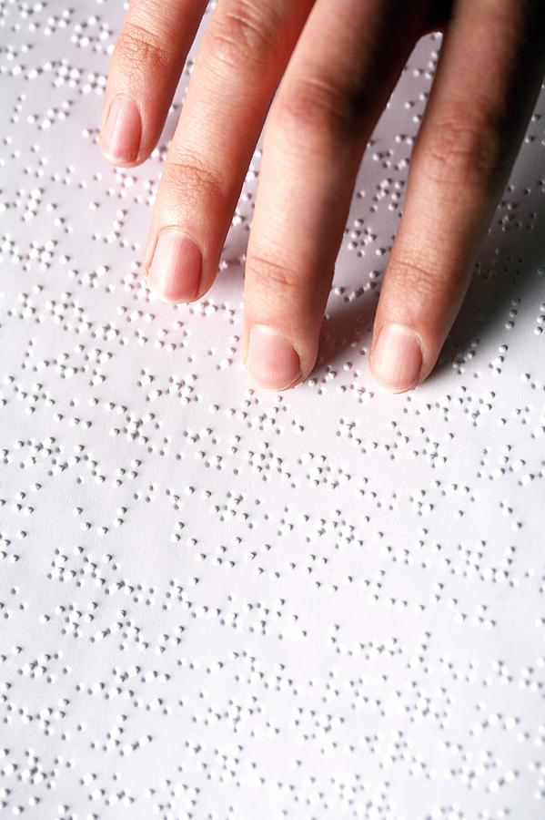 Braille Reading Photograph by Mauro Fermariello/science Photo Library
