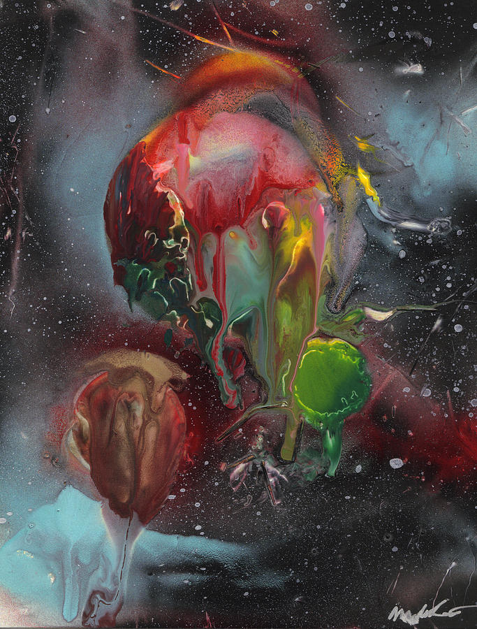 Fantasy Painting - Brain Bleeding Planet by Mike Cicirelli