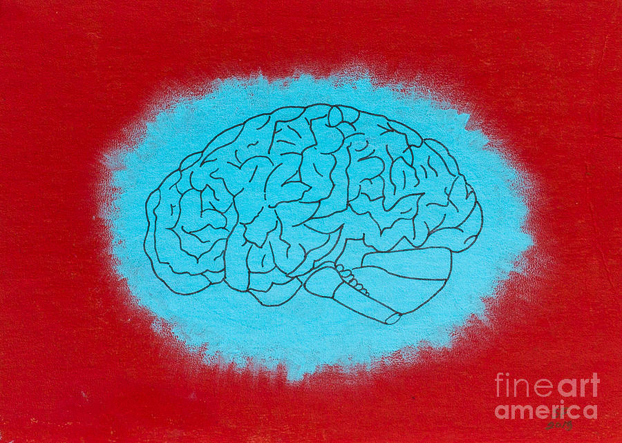 Brain blue Painting by Stefanie Forck