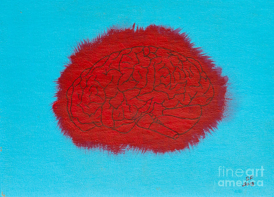 Brain red Painting by Stefanie Forck