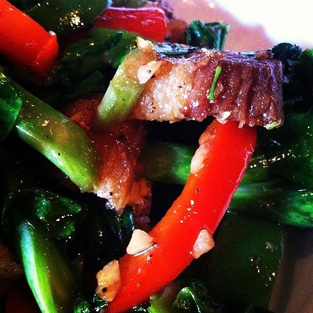 Braised Pork Belly And Chinese Broccoli Photograph by Allison Clayton