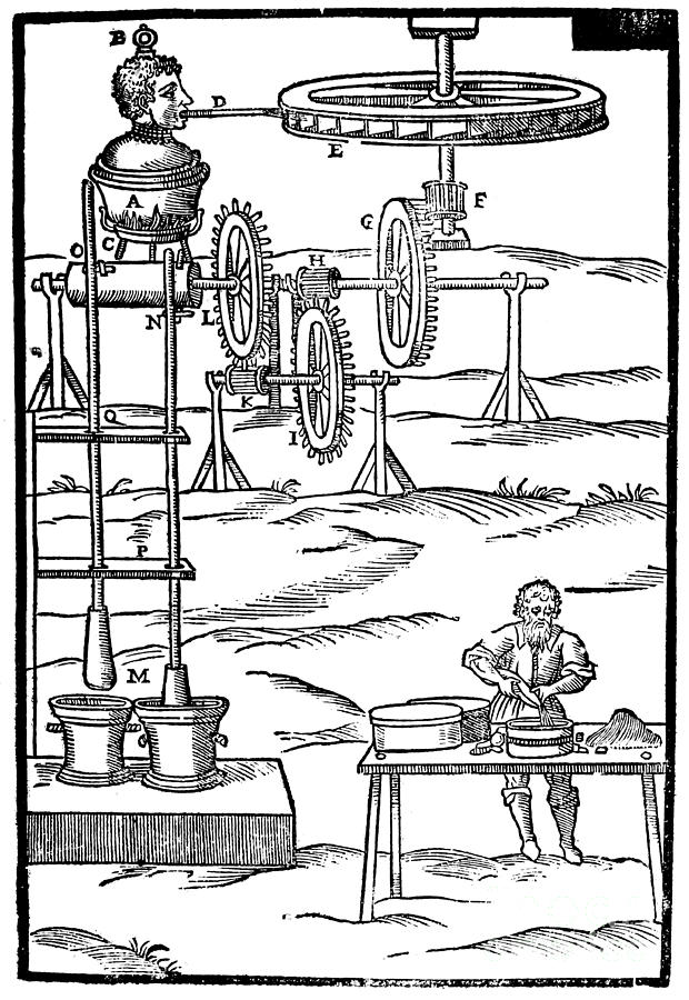 Branca Invention, Steam Blower, 1629 Photograph by Science Source
