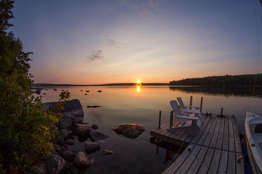 Branch Lake Sunrise in Maine Photograph by Kirkodd Photography Of New England