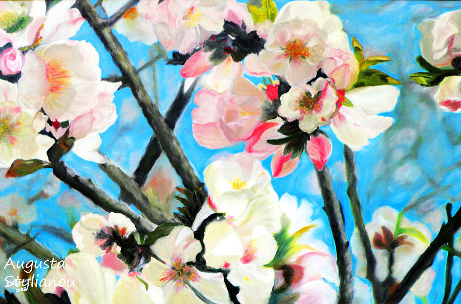 Branches of Almond Tree Painting by Augusta Stylianou