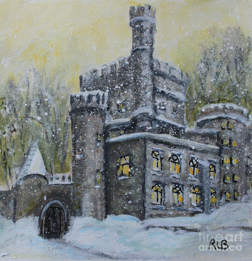 Brandeis University Castle Painting by Rita Brown