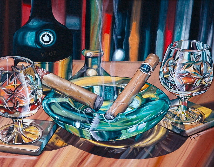 Fathers Day Painting - Brandy And Cigars by Anthony Mezza