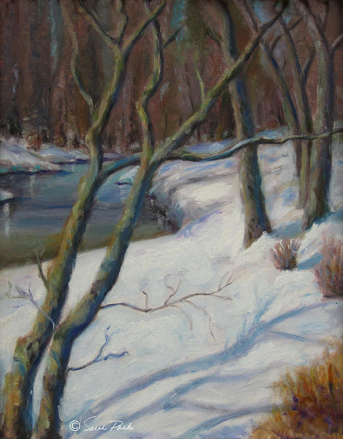 Brandywine River in Snow Painting by Sarah Parks