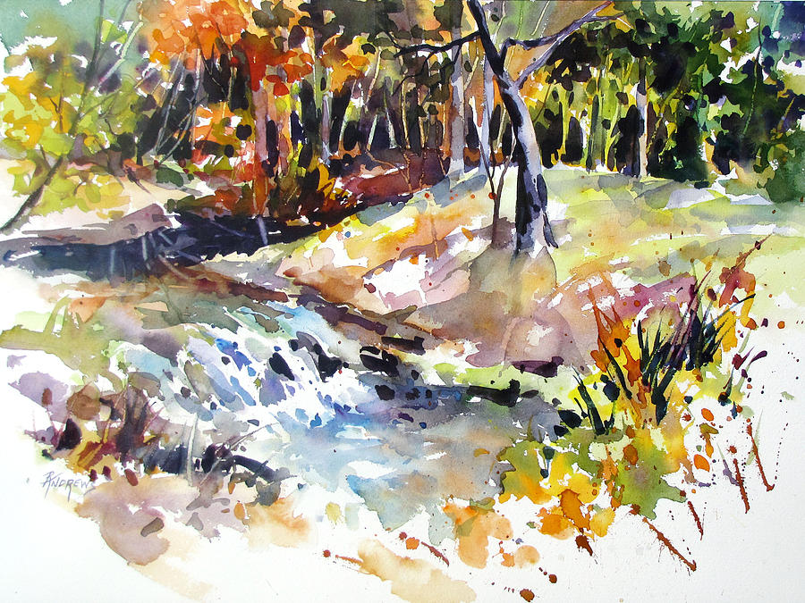 Branson Creekside Painting by Rae Andrews