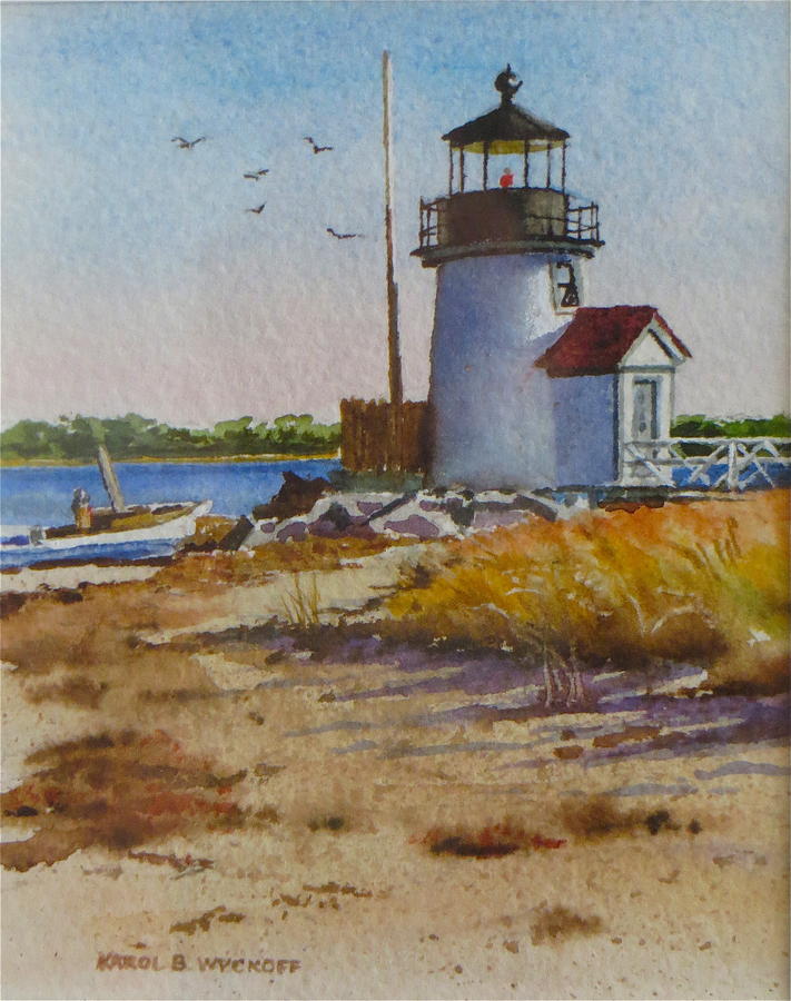 Brant Point Light Nantucket Painting by Karol Wyckoff