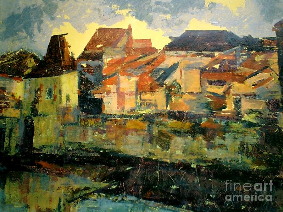 Brantome Limousin Painting by Jackie Sherwood