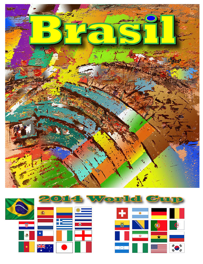 Soccer Digital Art - Brasil World Cup Poster by Jorge Garza